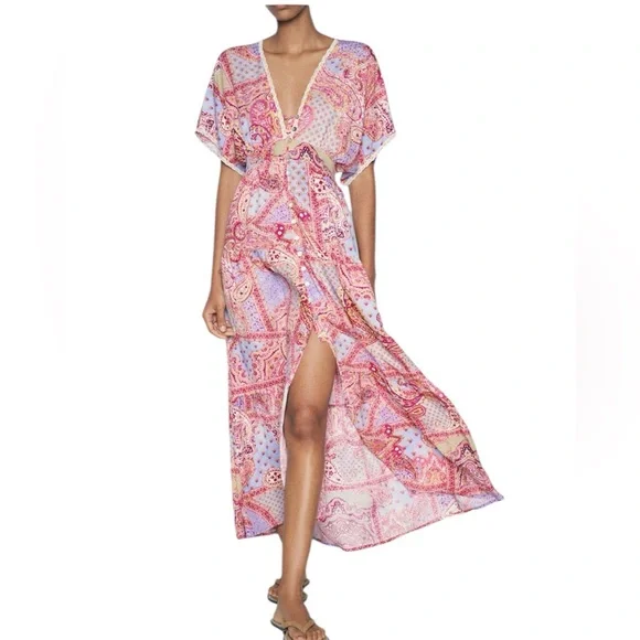 Zara | Dresses | Zara Multicolor Printed Viscose Beach Sundress Summer  Tunic Maxi Dress Xl | Poshmark